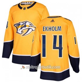 Män Ishockey Nashville Predators Tröja Mattias Ekholm 14 Adidas 2017-2018 Guld Authentic